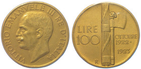 REGNO D'ITALIA. VITTORIO EMANUELE III DI SAVOIA, 1900-1946. 100 Lire 1923. Fascio.