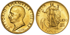 REGNO D'ITALIA. VITTORIO EMANUELE III DI SAVOIA, 1900-1946. 100 Lire 1931/A. IX. Italia su prora.