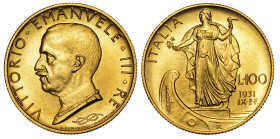 REGNO D'ITALIA. VITTORIO EMANUELE III DI SAVOIA, 1900-1946. 100 Lire 1931/A. IX. Italia su prora.
