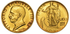 REGNO D'ITALIA. VITTORIO EMANUELE III DI SAVOIA, 1900-1946. 100 lire 1932/A. X. Italia su prora.