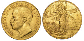 REGNO D'ITALIA. VITTORIO EMANUELE III DI SAVOIA, 1900-1946. 50 Lire 1911. Cinquantenario.