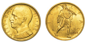 REGNO D'ITALIA. VITTORIO EMANUELE III DI SAVOIA, 1900-1946. 50 Lire 1932/A. X. Littore.