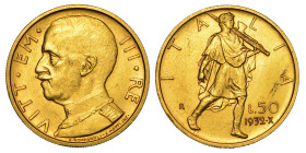 REGNO D'ITALIA. VITTORIO EMANUELE III DI SAVOIA, 1900-1946. 50 Lire 1932/A. X. Littore.
