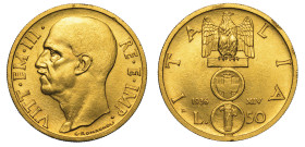 REGNO D'ITALIA. VITTORIO EMANUELE III DI SAVOIA, 1900-1946. 50 Lire 1936. Impero.