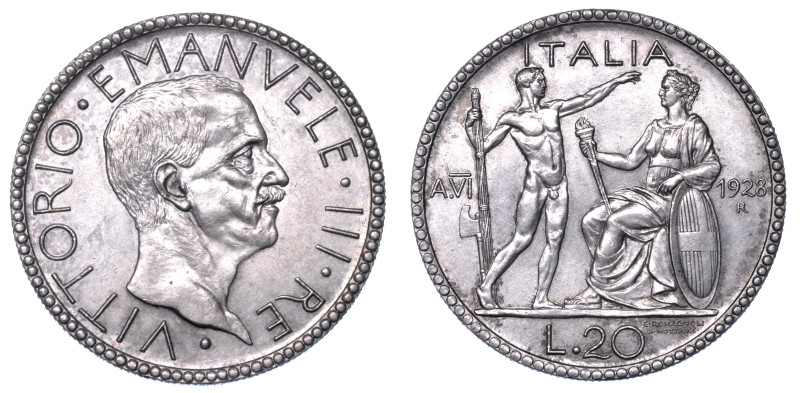 REGNO D’ITALIA. VITTORIO EMANUELE III DI SAVOIA, 1900-1946.

20 Lire 1928/VI. ...
