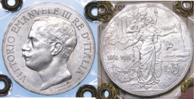 REGNO D'ITALIA. VITTORIO EMANUELE III DI SAVOIA, 1900-1946. 5 Lire 1911. Cinquantenario.