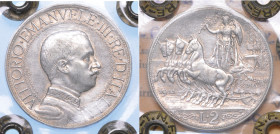 REGNO D'ITALIA. VITTORIO EMANUELE III DI SAVOIA, 1900-1946. 2 Lire 1911. Quadriga veloce.