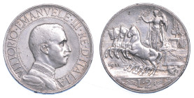 REGNO D’ITALIA. VITTORIO EMANUELE III DI SAVOIA, 1900-1946. 2 Lire 1911. Quadriga veloce.