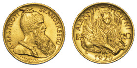 ALBANIA. AHMED ZOGU PRESIDENTE, 1925-1928. 20 Franga 1926. Roma.