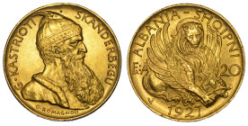 ALBANIA. AHMED ZOGU PRESIDENTE, 1925-1928. 20 Franga 1927.