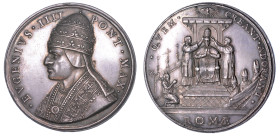STATO PONTIFICIO. EUGENIO IV (Gabriele Condulmer di Venezia), 1431-1447. Medaglia di restituzione in argento (circa 1664). Incoronazione del Pontefice...