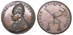 STATO PONTIFICIO. EUGENIO IV (Gabriele Condulmer), 1431-1447. Medaglia di restituzione in bronzo (metà del XVIII sec.). Impresa di Eugenio IV tratta d...