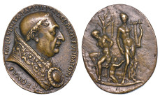 STATO PONTIFICIO. PAOLO II (Pietro Barbo), 1464-1471. Medaglia ovale in bronzo. La Pace d’Italia.