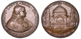 STATO PONTIFICIO. GIULIO II (Giuliano della Rovere), 1503-1513. Medaglia in bronzo 1506. Per la posa della prima pietra per la costruzione della nuova...