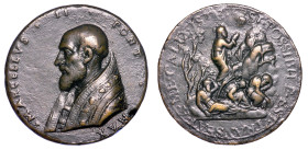 STATO PONTIFICIO. MARCELLO II (Marcello Cervini di Montefano), 9 aprile - 1 maggio 1555. Medaglia di restituzione in bronzo (fine del XVI secolo). Com...