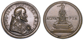 STATO PONTIFICIO. PIO IV (Gian Angelo Medici), 1559-1565 Medaglia in bronzo (1563). Realizzazione della fontana del Nettuno a Bologna.
