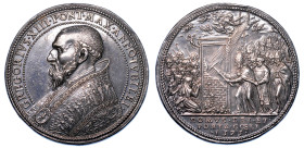 STATO PONTIFICIO. GREGORIO XIII (Ugo Boncompagni), 1572-1585 Medaglia in argento 1575/A. IVB. Apertura della Porta Santa.