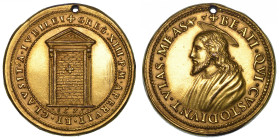 STATO PONTIFICIO GREGORIO XIII (Ugo Boncompagni), 1572-1585 Medaglia in bronzo dorato 1575 (A. III). Anno Santo del 1575, chiusura della Porta Santa