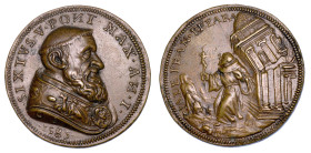 STATO PONTIFICIO. SISTO V (Felice Peretti), 1585-1590. Medaglia in bronzo 1585/A. I. Elezione al Pontificato.