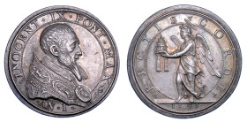 STATO PONTIFICIO. INNOCENZO IX (Giovanni Antonio Facchinetti de Nuce), 3 novembre - 30 dicembre 1591. Medaglia in argento 1591/A. I. Elezione al ponti...