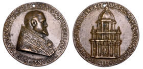 STATO PONTIFICIO. PAOLO V (Camillo Borghese), 1605-1621. Medaglia in bronzo 1605/A. I. Posa della prima pietra della Cappella Paolina in Santa Maria M...