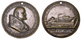 STATO PONTIFICIO. PAOLO V (Camillo Borghese), 1605-1621. Medaglia 1615 in bronzo. Ampliamento del palazzo del Quirinale.