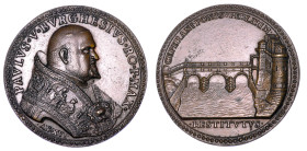 STATO PONTIFICIO. PAOLO V (Camillo Borghese), 1605-1621. Medaglia in bronzo A. XVI (1620). Ricostruzione del Ponte di Ceprano sul fiume Liri.