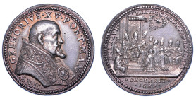 STATO PONTIFICIO. GREGORIO XV (Alessandro Ludovisi), 1621-1623. Medaglia annuale in argento 1622/A. II. Canonizzazione di cinque nuovi santi.