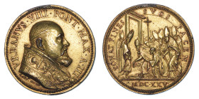 STATO PONTIFICIO. URBANO VIII (Maffeo Barberini di Firenze), 1623-1644. Medaglia in bronzo dorato 1625/A. III. Chiusura della Porta Santa.