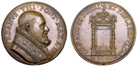 STATO PONTIFICIO. URBANO VIII (Maffeo Barberini), 1623-1644. Medaglia in bronzo 1626/A. IIII. Il baldacchino del Bernini.