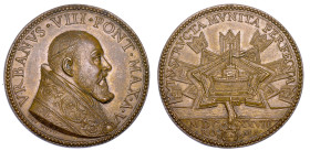 STATO PONTIFICIO. URBANO VIII (Maffeo Barberini), 1623-1644. Medaglia annuale in bronzo 1628/A. V. Le nuove Fortificazioni di Castel Sant'Angelo.
