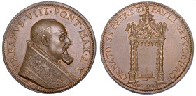STATO PONTIFICIO. URBANO VIII (Maffeo Barberini), 1623-1644. Medaglia annuale in bronzo 1633/A. X. Nuovo altare della Confessione nella Basilica Vatic...