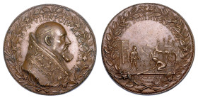 STATO PONTIFICIO. URBANO VIII (Maffeo Barberini), 1623-1644. Medaglia annuale in bronzo 1641/A. XVIII. Le ferriere sul Monte Leone.