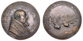STATO PONTIFICIO. URBANO VIII (Maffeo Barberini), 1623-1644. Medaglia annuale in bronzo 1643/A. XX. Rafforzamento delle mura di Roma.
