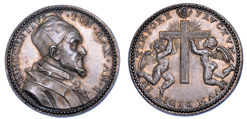STATO PONTIFICIO. INNOCENZO X (Giovanni Battista Pamphilj), 1644-1655.

Medagl...
