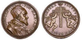 STATO PONTIFICIO. INNOCENZO X (Giovanni Battista Pamphilj), 1644-1655. Medaglia in bronzo A. II.