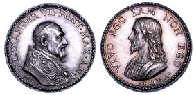 STATO PONTIFICIO. ALESSANDRO VII (Fabio Chigi), 1655-1667. Medaglia in argento 1655/A. I. Possesso del Laterano.