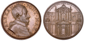 STATO PONTIFICIO. ALESSANDRO VII (Fabio Chigi), 1655-1667. Medaglia annuale in bronzo A. IV (1658). Restauro della chiesa di Santa Maria della Pace.