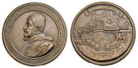 STATO PONTIFICIO. ALESSANDRO VII (Fabio Chigi), 1655-1667. Medaglia in bronzo 1659. Lavori per il nuovo arsenale nel porto di Civitavecchia.