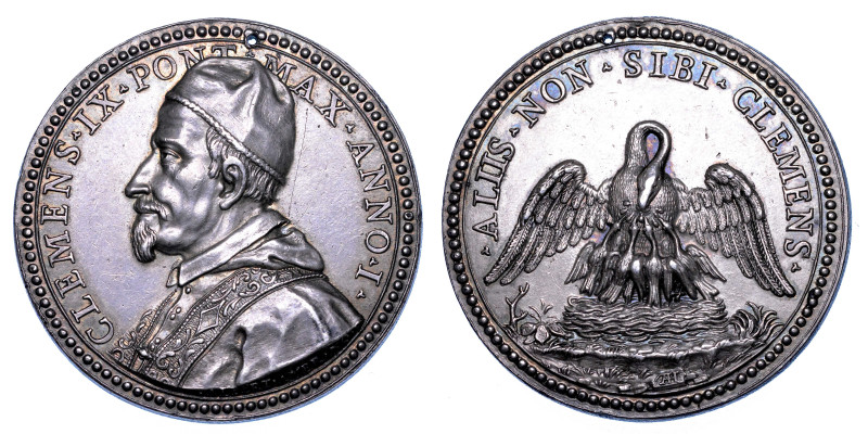 STATO PONTIFICIO. CLEMENTE IX (Giulio Rospigliosi), 1667-1669.

Medaglia in ar...