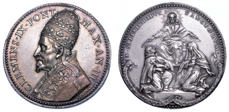 STATO PONTIFICIO. CLEMENTE IX (Giulio Rospigliosi), 1667-1669.

Medaglia in ar...