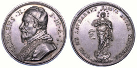 STATO PONTIFICIO. CLEMENTE X (Emilio Altieri), 1670-1676. Medaglia in argento A. I. Consuetudine del Pontefice di pregare l'Immacolata Concezione.