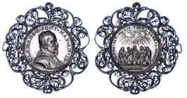 STATO PONTIFICIO. CLEMENTE X (Emilio Altieri), 1670-1676. Medaglia annuale in argento 1671/A. II. Canonizzazione di cinque nuovi Santi.