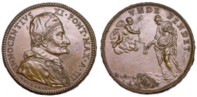 STATO PONTIFICIO. INNOCENZO XI (Benedetto Odescalchi), 1676-1689. Medaglia in bronzo 1679/A. III. Moderazione nella giustizia auspicata dal Pontefice.