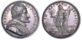 STATO PONTIFICIO. INNOCENZO XI (Benedetto Odescalchi di Como), 1676-1689. Medaglia annuale in argento 1680/A. IIII. La Chiesa Romana.