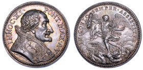 STATO PONTIFICIO. INNOCENZO XI (Benedetto Odescalchi di Como), 1676-1689. Medaglia annuale in argento A. V (1681). Guerra contro i turchi.