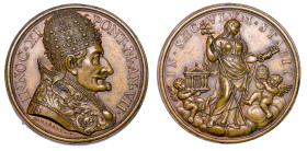 STATO PONTIFICIO. INNOCENZO XI (Benedetto Odescalchi di Como), 1676-1689. Medaglia annuale in bronzo A. VII (1683). Acuirsi dei contrasti tra la Chies...