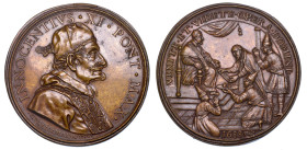 STATO PONTIFICIO. INNOCENZO XI (Benedetto Odescalchi), 1676-1689. Medaglia in bronzo 1688 (A. XII). Ricevimento degli ambasciatori del Tonchino.