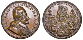 STATO PONTIFICIO. ALESSANDRO VIII (Pietro Ottoboni), 1689-1691. Medaglia in bronzo A. I (1690). Vittorie del 1690 dei veneziani sui turchi e liberazio...