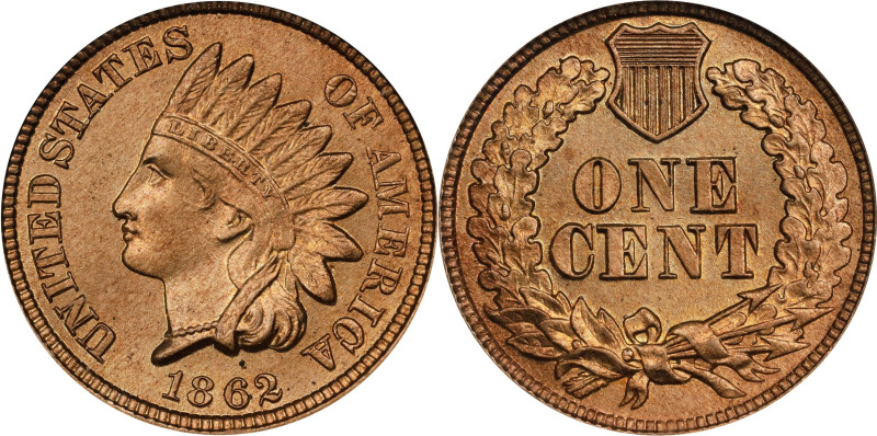 1862 Indian Cent. MS-65 (PCGS). CAC. OGH Generation 3.1.
PCGS# 2064. NGC ID: 22...